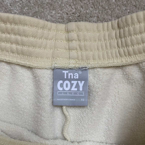 TNA Aritzia Just Cozy yellow sweatshorts - Picture 3 of 3